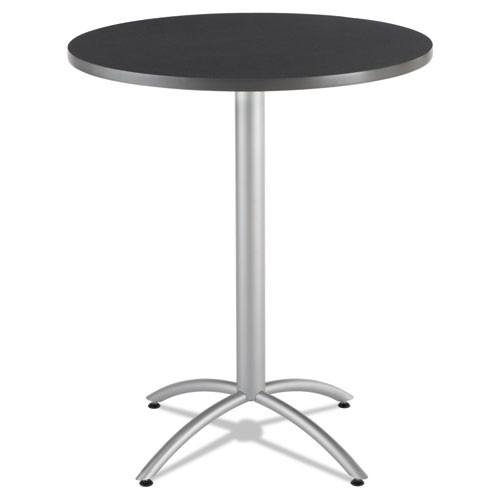Cafeworks Table, Bistro-height, Round Top, 36" Diameter X 42h, Graphite Granite/silver