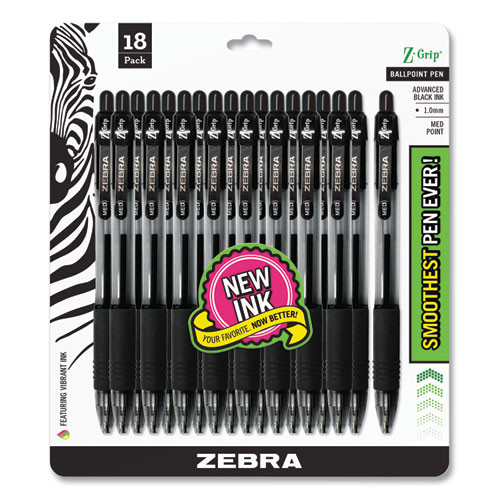 Pen,balpnt,med,18/pk,bk