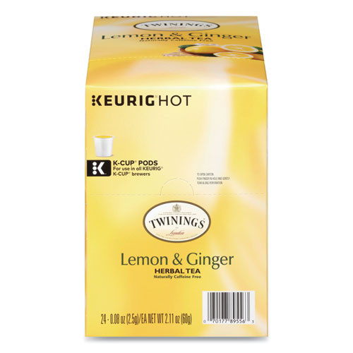 Tea K-cups, Lemon Ginger, 0.11 Oz K-cups, 24/box - TWG89556