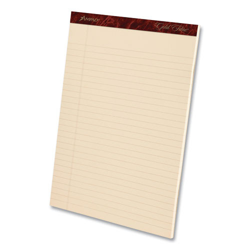 Gold Fibre Retro Writing Pads, Wide/legal Rule, 50 Antique Ivory 8.5 X 11.75 Sheets, Dozen