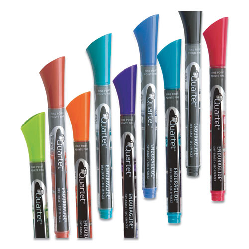 Enduraglide Dry Erase Marker, Fine Bullet Tip, Assorted Colors, Dozen - QRT500121M