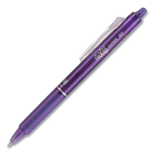 Frixion Clicker Erasable Gel Pen, Retractable, Fine 0.7 Mm, Purple Ink, Purple Barrel, Dozen - PIL31455