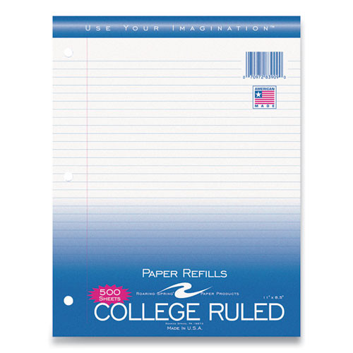 Notebook Filler Paper, 8.5 X 11, College Rule, 500/pack - ROA83909