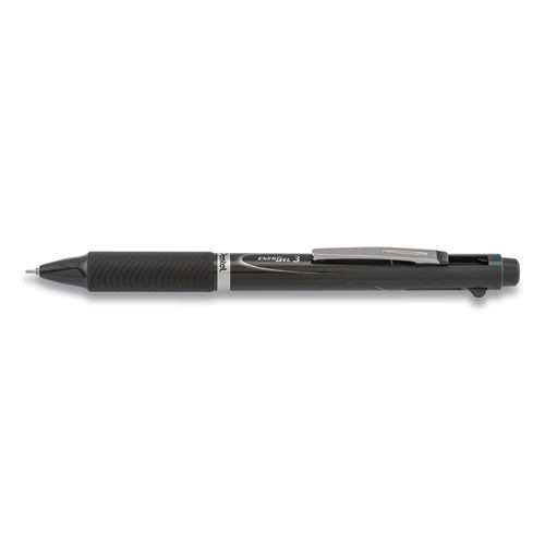 Energel 3 Multi-color Gel Pen, Retractable, Fine 0.5 Mm, Black/blue/red Ink, Gray Barrel - PENBLC35N