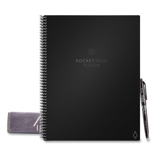 Fusion Smart Notebook, Seven Assorted Page Formats, Black Cover, 11 X 8.5, 21 Sheets