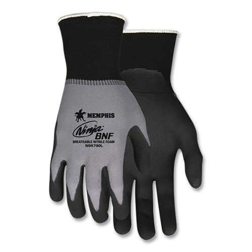 Gloves,foam,lg,12pr,gy/bk