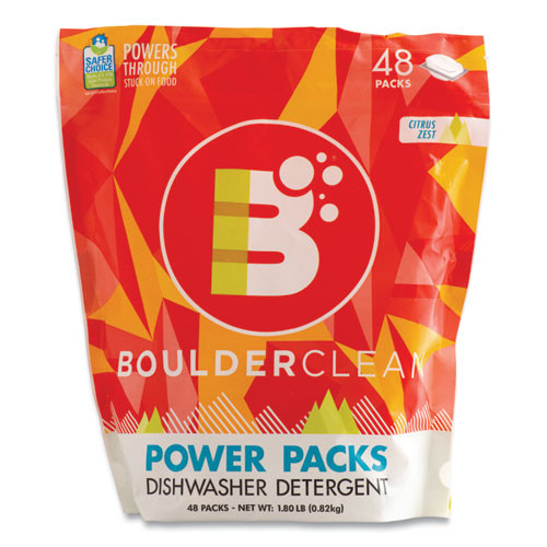 Dishwasher Detergent Power Packs, Citrus Zest, 48 Tab Pouch, 6/carton