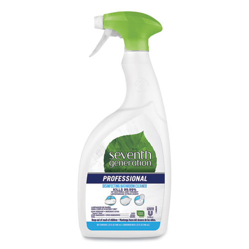 Disinfecting Bathroom Cleaner, Lemongrass Citrus, 32 Oz Spray Bottle, 4/carton
