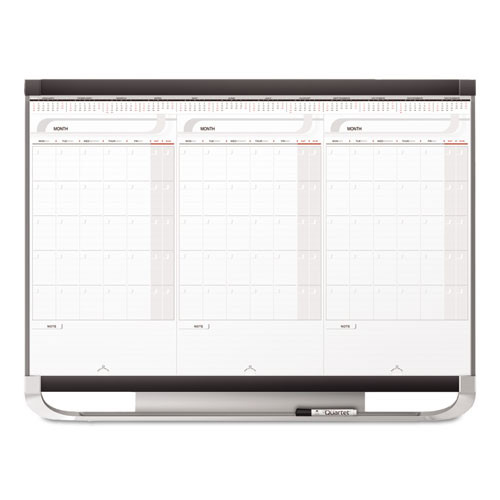 Prestige 2 Total Erase 3-month Calendar Board, 36 X 24, White, Graphite Frame