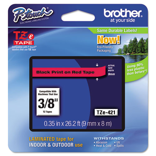Label,3/8" Blk/red