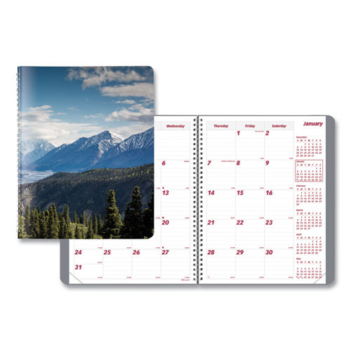 Mountains 14-month Planner, Mountains Photography, 11 X 8.5, Blue/green Cover, 14-month (dec To Jan): 2022 To 2024