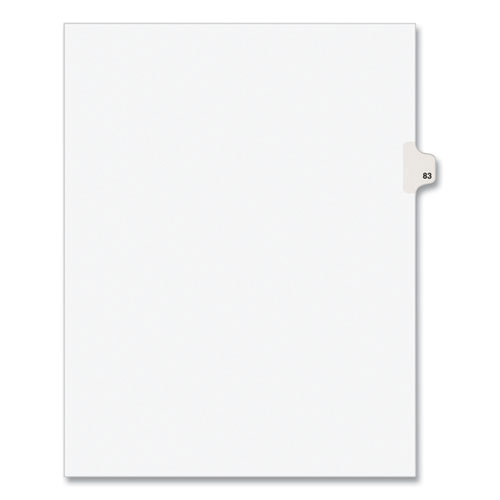 Preprinted Legal Exhibit Side Tab Index Dividers, Avery Style, 10-tab, 83, 11 X 8.5, White, 25/pack, (1083)