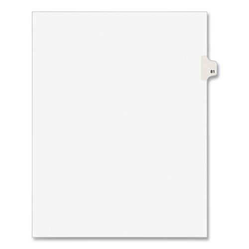 Preprinted Legal Exhibit Side Tab Index Dividers, Avery Style, 10-tab, 81, 11 X 8.5, White, 25/pack, (1081)