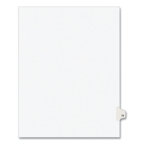 Preprinted Legal Exhibit Side Tab Index Dividers, Avery Style, 10-tab, 72, 11 X 8.5, White, 25/pack, (1072)