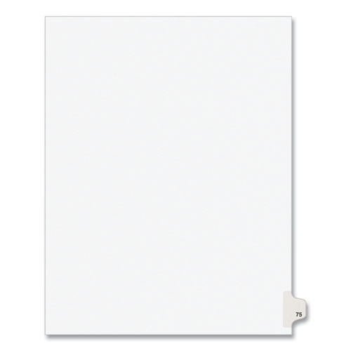 Preprinted Legal Exhibit Side Tab Index Dividers, Avery Style, 10-tab, 75, 11 X 8.5, White, 25/pack, (1075)