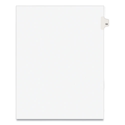 Preprinted Legal Exhibit Side Tab Index Dividers, Avery Style, 10-tab, 53, 11 X 8.5, White, 25/pack, (1053)