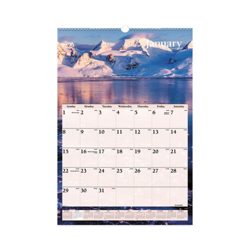 Scenic Monthly Wall Calendar, Scenic Landscape Photography, 15.5 X 22.75, White/multicolor Sheets, 12-month (jan-dec): 2023