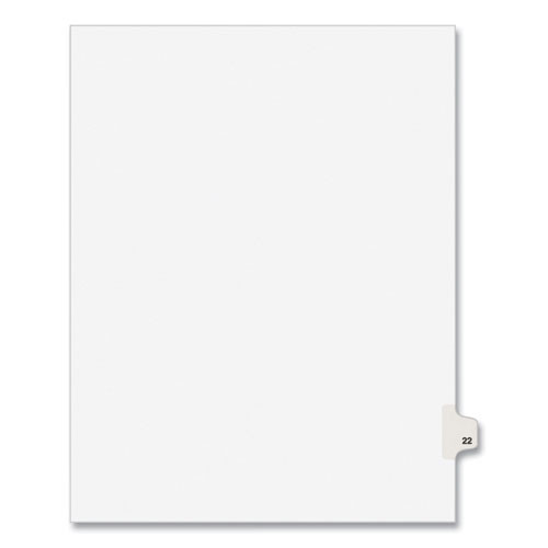 Preprinted Legal Exhibit Side Tab Index Dividers, Avery Style, 10-tab, 22, 11 X 8.5, White, 25/pack, (1022)