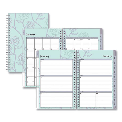 Rue Du Flore Weekly/monthly Planner, Rue Du Flore Artwork, 8 X 5, Jade/lavender Cover, 12-month (jan To Dec): 2023