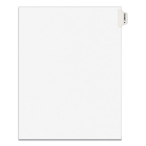 Avery-style Preprinted Legal Side Tab Divider, 26-tab, Exhibit A, 11 X 8.5, White, 25/pack, (1371)