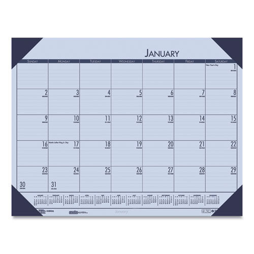 Ecotones Recycled Monthly Desk Pad Calendar, 22 X 17, Sunset Orchid Sheets, Cordovan Corners, 12-month (jan To Dec): 2023