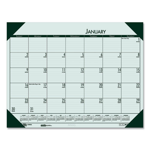 Ecotones Recycled Monthly Desk Pad Calendar, 22 X 17, Green-tint/woodland Green Sheets/corners, 12-month (jan To Dec): 2023