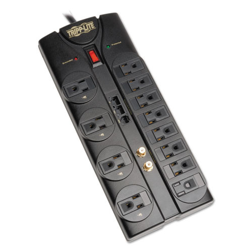 Protect It! Surge Protector, 12 Ac Outlets, 8 Ft Cord, 2,880 J, Black