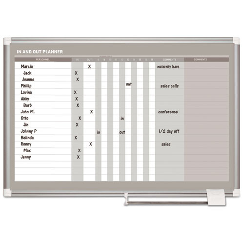 In-out Magnetic Dry Erase Board, 36x24, Silver Frame