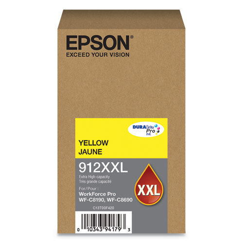 T912xxl420 (912xxl) Durabrite Pro Extra High-yield Ink, 8000 Page-yield, Yellow