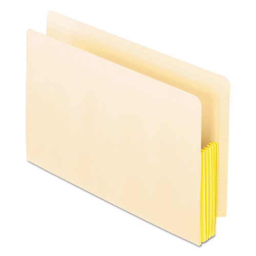 Manila Drop Front Shelf File Pockets With Rip-proof-tape Gusset Top, 5.25" Expansion, Legal Size, Manila, 10/box