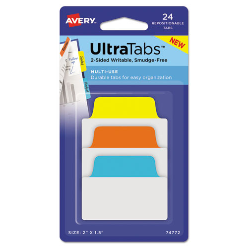 Tab,3"w,prim,24/pk,ast