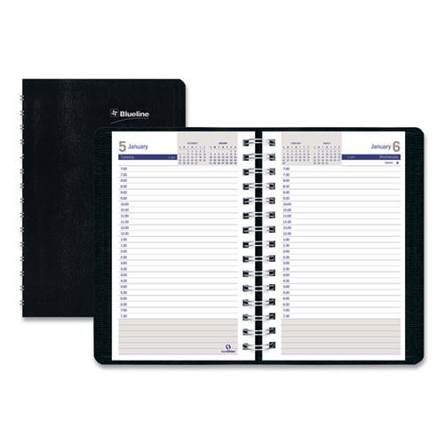 Duraglobe Daily Planner, 30-minute Appointments, 8 X 5, Black Soft Cover, 12-month (jan To Dec): 2023