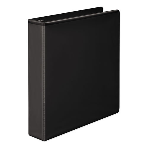 Heavy-duty Round Ring View Binder With Extra-durable Hinge, 3 Rings, 1.5" Capacity, 11 X 8.5, Black