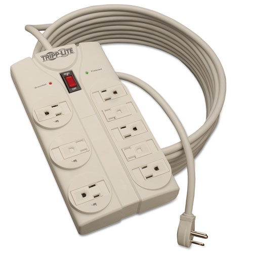 Protect It! Surge Protector, 8 Ac Outlets, 25 Ft Cord, 1,440 J, Light Gray