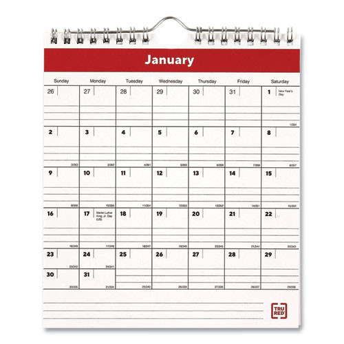 Calendar,7x6,2022,rd/bk/w