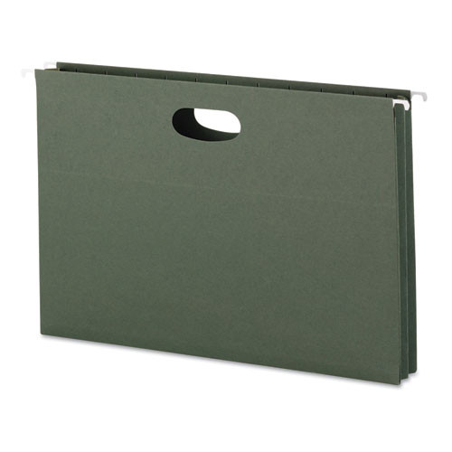 Hanging Pockets With Full-height Gusset, 1 Section, 1.75" Capacity, Legal Size, Standard Green, 25/box