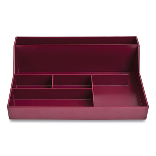 Plastic Desktop Organizer, 6 Compartments, 6.81 X 9.84 X 2.75, Purple