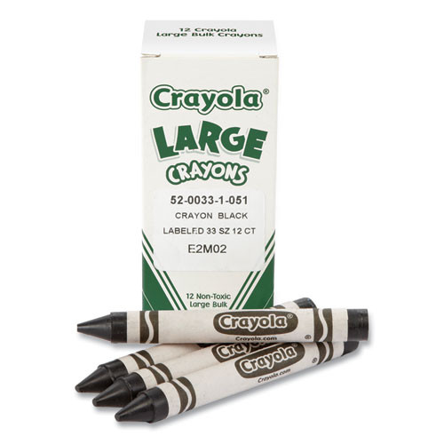 Large Crayons, Black, 12/box