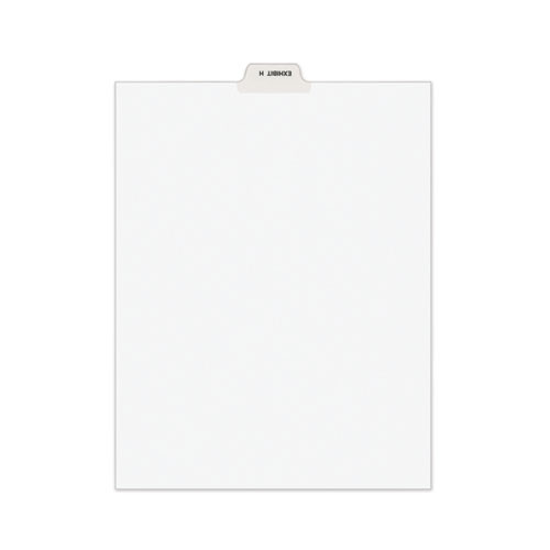 Avery-style Preprinted Legal Bottom Tab Divider, 26-tab, Exhibit H, 11 X 8.5, White, 25/pk
