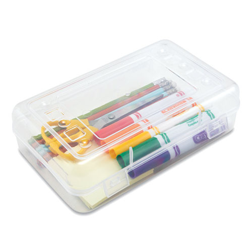 Gem Polypropylene Pencil Box With Lid, Polypropylene, 8.5 X 5.25 X 2.5, Clear