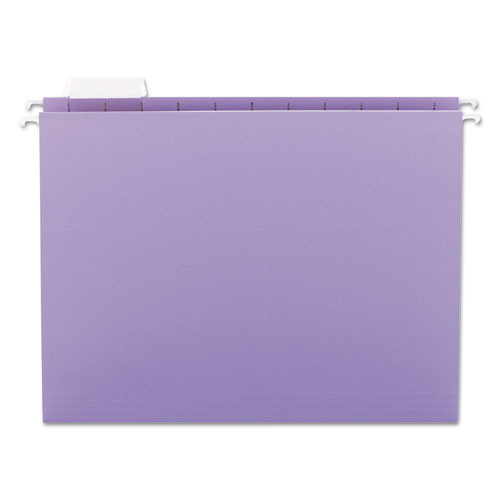 Colored Hanging File Folders With 1/5 Cut Tabs, Letter Size, 1/5-cut Tabs, Lavender, 25/box