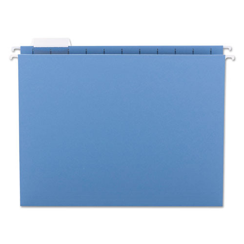 Colored Hanging File Folders With 1/5 Cut Tabs, Letter Size, 1/5-cut Tabs, Blue, 25/box