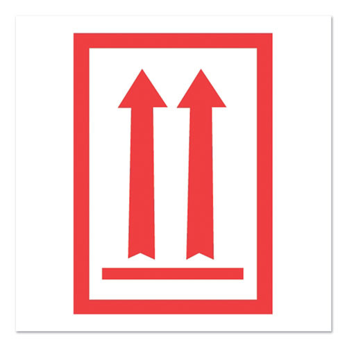 Pre-printed Message Labels, Arrows Up Symbol, 3 X 5, White/red, 500/roll