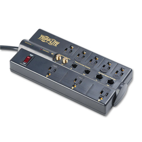 Protect It! Surge Protector, 8 Ac Outlets, 10 Ft Cord, 3,240 J, Black