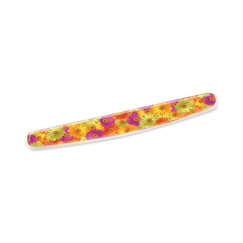 Fun Design Clear Gel Keyboard Wrist Rest, 18 X 2.75, Daisy Design