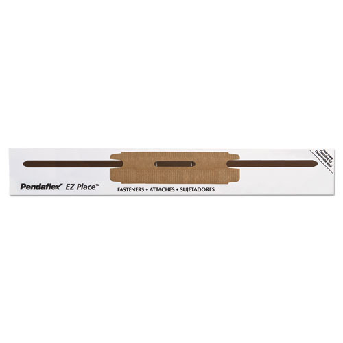 E-z Place Self-adhesive Two-prong Fastener Base And Compressor Sets, 2" Capacity, 2.88" Center To Center, Brown/white, 48/pk
