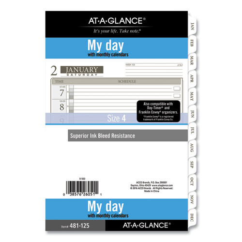 1-page-per-day Planner Refills, 8.5 X 5.5, White Sheets, 12-month (jan To Dec): 2023