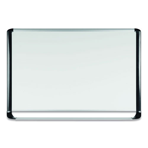 Lacquered Steel Magnetic Dry Erase Board, 48 X 96, Silver/black