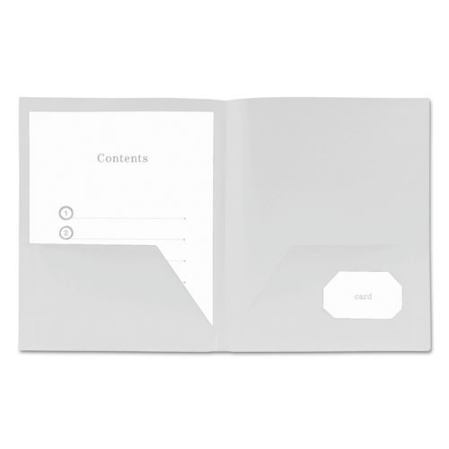 Two-pocket Plastic Folders, 100-sheet Capacity, 11 X 8.5, White, 10/pack