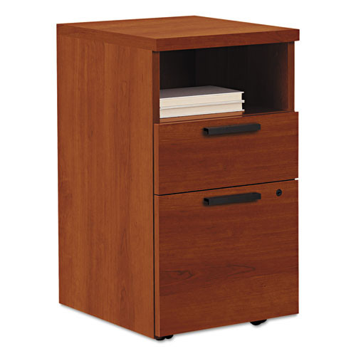 10500 Series Mobile Pedestal File, Left Or Right, 2-drawers: Box/file, Legal/letter, Cognac, 15.75" X 18.88" X 28"